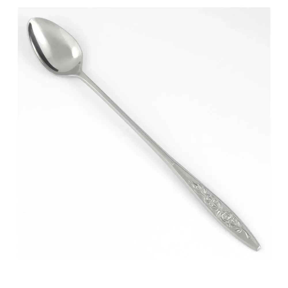 NEW Eldan ELD18 Set Of 4 Iced Teaspoons MAY ROSE Textured Roses Stainless MCM